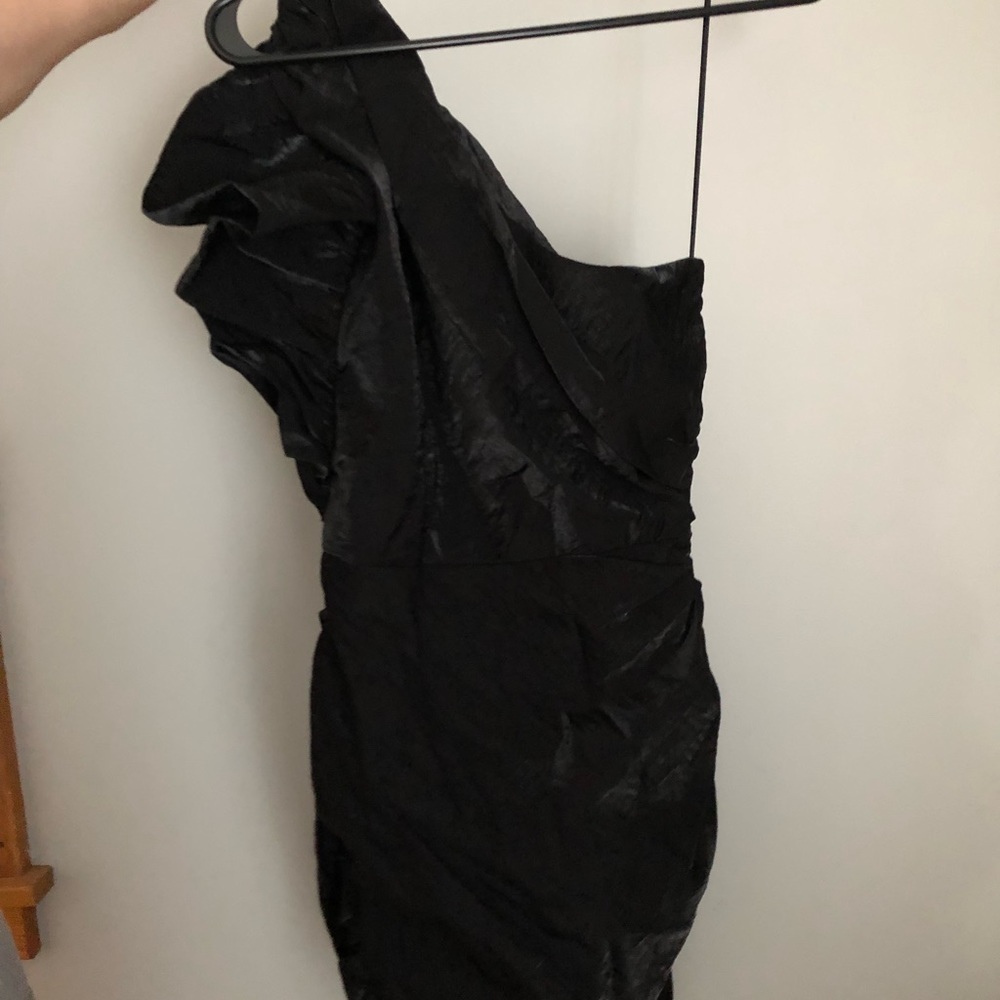 One shoulder taffeta party dress